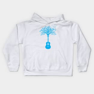 Classical Guitar Tree Blue Kids Hoodie